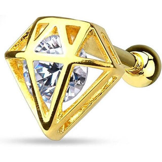 Barbell Zircone diamantato - Oro