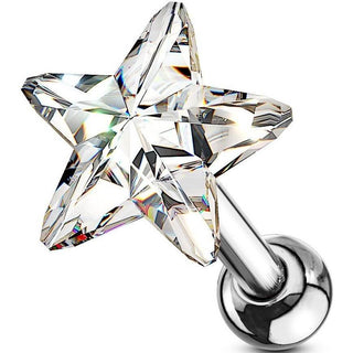 Barbell Base argento con zircone a stella