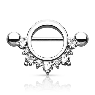 Piercing Capezzolo Anello con zirconi