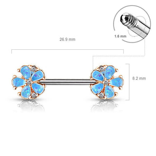 Piercing Capezzolo Fiori di Opali