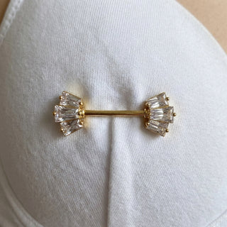 Nipple Piercing 6 Zirconia – getragen