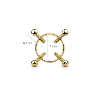 Fake Nipple Piercing Nipple clamp 4 Screws