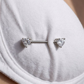 Nipple Piercing Heart Zirconia – getragen