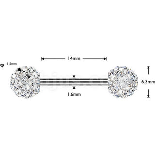 Nipple Piercing ferido crystal balls