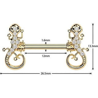 Nipple Piercing gecko zirconia