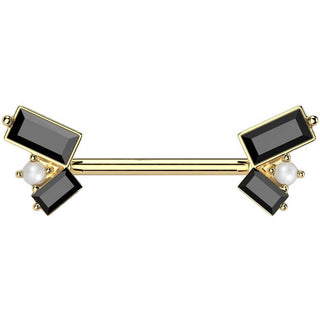 Piercing Capezzolo Perle zirconi taglio baguette