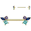 Nipple Piercing multicolor zirconias