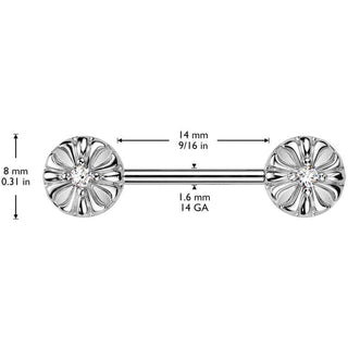 Piercing Capezzolo estremità a croce celtica zircone