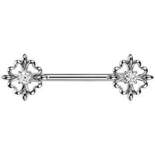 Piercing Capezzolo fleur de lis estremità zircone