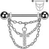 Nipple Piercing cross chain dangle