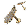 Labret Feather Zirconia Internally Threaded