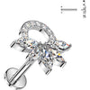 Labret 5 marquise cubic zirconia pave wreath Internally Threaded