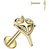 Labret heart cross Internally Threaded