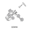 Labret Segni zodiacali Zirconi e Argento Filettatura Interna