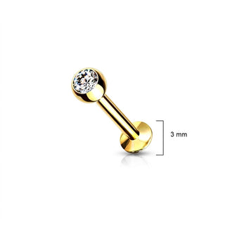 Labret Zirconia Ball Internally Threaded