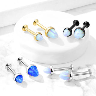 Labret Opal cup setting Internally Threaded
