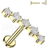 Labret 5 curved cubic zirconia prong setting Internally Threaded