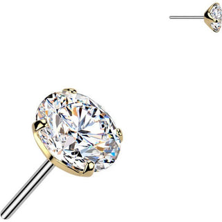 Titanium Top top round zirconia prong setting Push-In