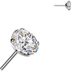 Titanium Top top round zirconia prong setting Push-In