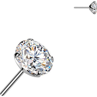 Titanium Top top round zirconia prong setting Push-In