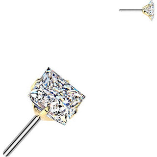 Titanium Top top square moissanite Push-In