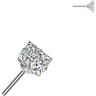 Titanium Top top square moissanite Push-In