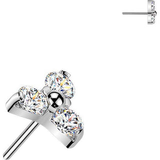 Titanium Top top trinity moissanite triangle Push-In