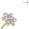 Titanium Top top flower prong set moissanite Push-In