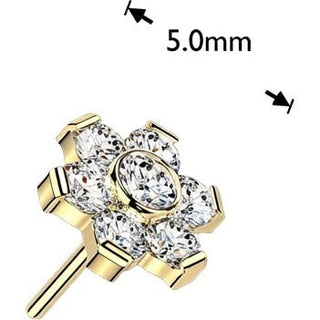 Titanium Top top flower prong set moissanite Push-In