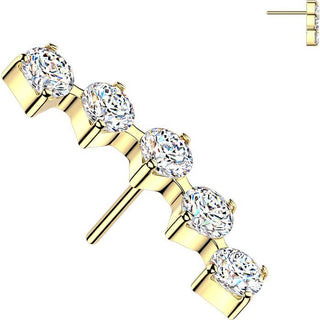 Titanium Top top curved prong set moissanite Push-In