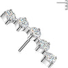 Titanium Top top curved prong set moissanite Push-In