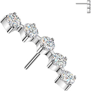Titanium Top top curved prong set moissanite Push-In
