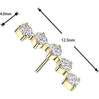 Titanium Top top curved prong set moissanite Push-In