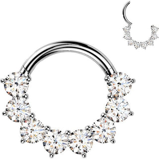 Titanium Ring moissanite round prong setting Segment