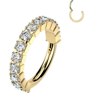 Titanium Ring outward facing pave moissanite Clicker