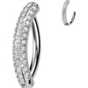 Titanium Belly Button Piercing pave cnc set moissanite triple line