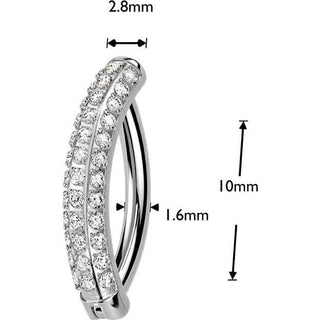 Titanium Belly Button Piercing pave cnc set moissanite triple line