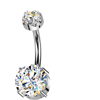 Titanium Belly Button Piercing moissanite prong setting Internally Threaded