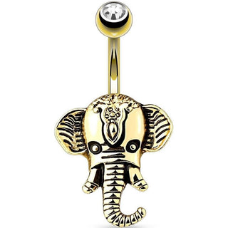 Piercing Ombelico Zircone con elefante