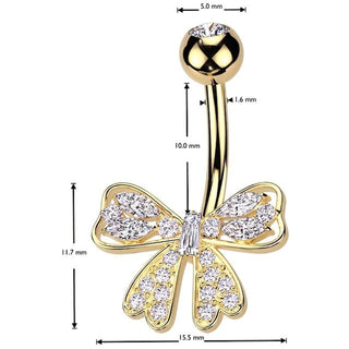 Belly Button Piercing ribbon zirconia