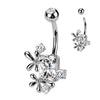 Belly Button Piercing flowers zirconia