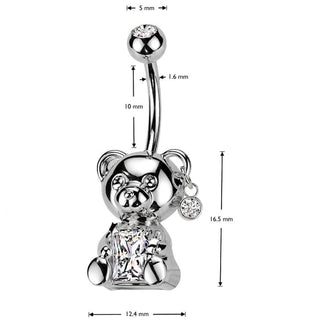 Belly Button Piercing teddy bear zirconia