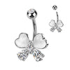 Belly Button Piercing butterfly zirconia cat's eye stone