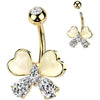Belly Button Piercing butterfly zirconia cat's eye stone