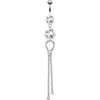 Belly Button Piercing Chains dangle Zirconia Silver