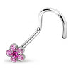 Nose Screw Flower Zirconia Silver