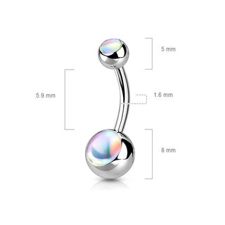 Piercing Ombelico Pietra sintetica a sfera brillante
