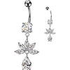 Belly Button Piercing Marquise Zirconia Fan Teardrop Dangle