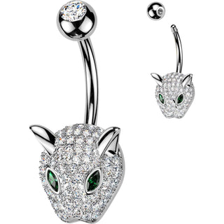 Belly Button Piercing Pavé Zirconia Leopard