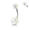 Belly Button Piercing Ball Zirconia Silver Internally Threaded
